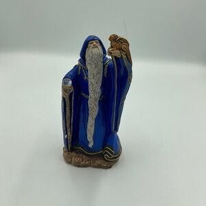 Vintage Pena 1986 Windstone Editions WIZARD Blue Merlin Dragon 7" Crystal Staff